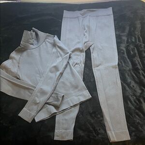 Gray Turtleneck Sweater and Leggings Set